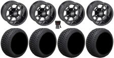 GTW Storm Trooper 10" Golf Wheels Black 205x50 Cruze Tires E-Z-GO & Club Car