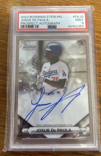 2023 Bowman Sterling Josue De Paula Auto PSA 9 Dodgers (rc)