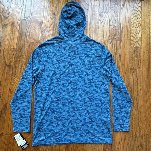 Felpa con cappuccio PGA Tour uomo piccola blu cernia erica stampa mimetica idrorepellente nuova con etichetta - Foto 10 di 14