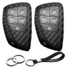 Key Fob Cover replacement fits fits for Chevy GMC Carbon Fiber 2 PCS
