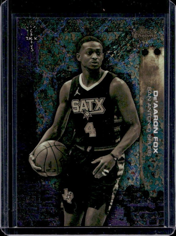 2025-26 Topps Chrome Cactus Jack De'Aaron Fox Purple Mini-Diamond Refractor #/75