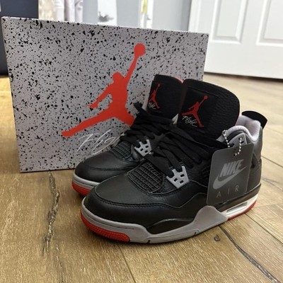 Jordan Air Jordan 4 Retro Low Top Sneakers Black Red Gray White Leather