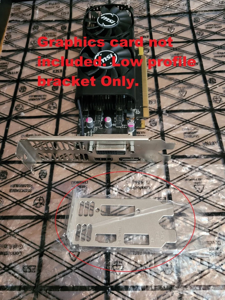 LOW Profile Bracket i/o shield plate MSI GT 1050 GT 1050 Ti small form factor - Image 2 of 4