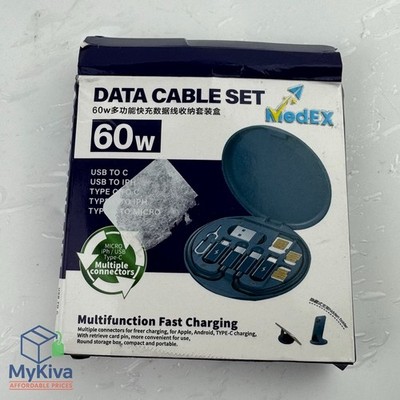 Charging Data cable set 60W multi USB for Apple Android with storage box