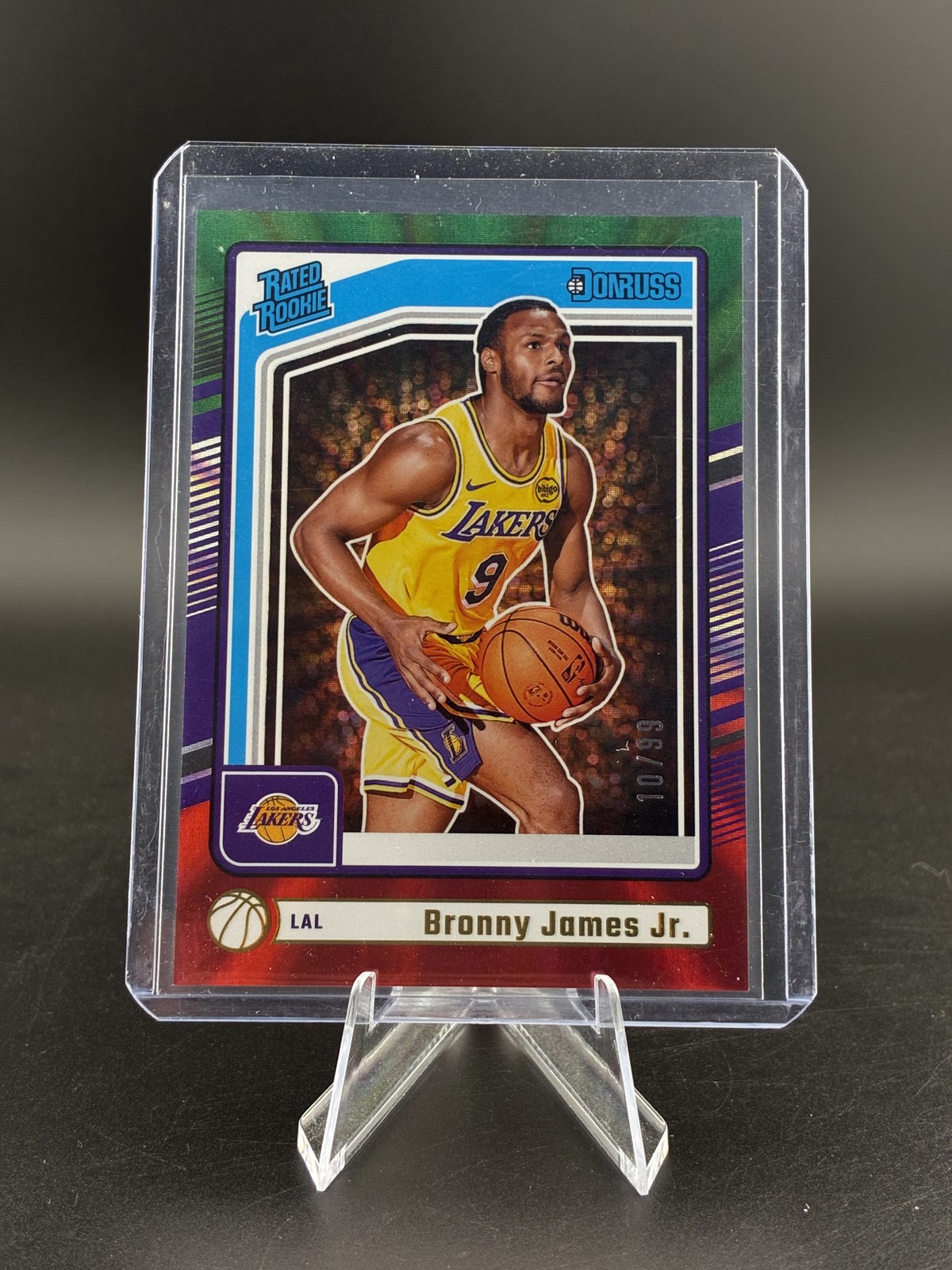 2024-25 Donruss #243 Bronny James Jr. Holo Red and Green Laser #/99