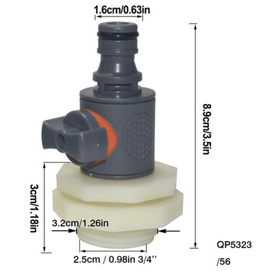 Plastic Nipple Valve 3/4 Inch for Quick Connect For Garden Hose Fittings
