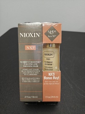 Nioxin NX3 Nutrient Booster For Fine And Thinning Hair Bonus Pack 5oz Total NOS