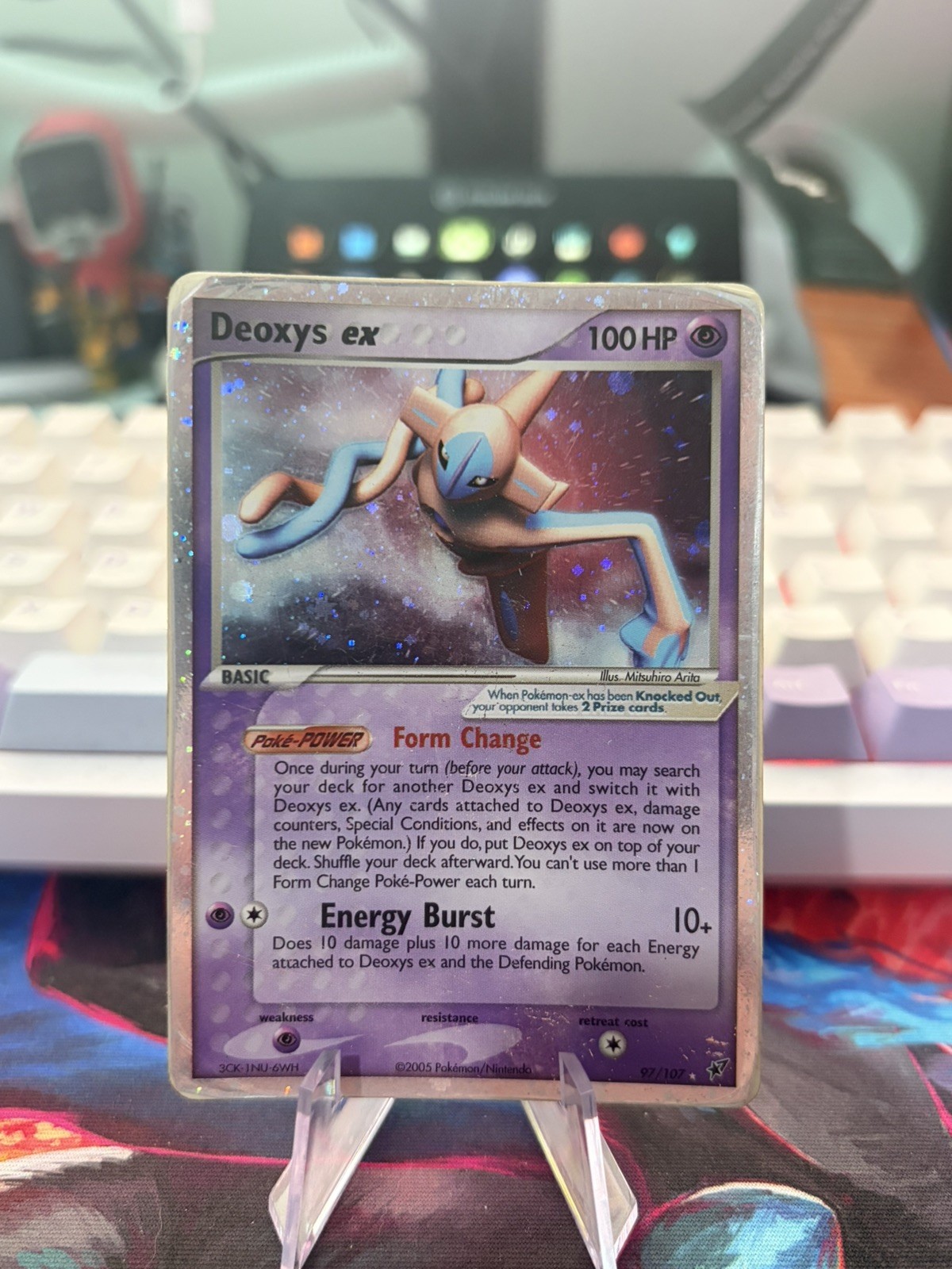 Deoxys EX Holo Pokemon Card - Deoxys 97/107 HP