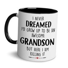 Christmas Mug For Grandson - Grandsons Gifts From Grandma, Grandpa - 01 FBA