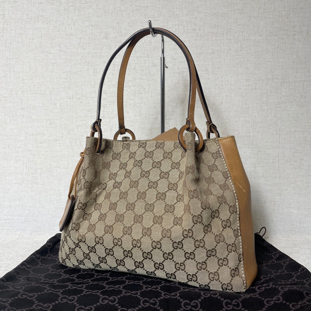 2505 36 Gucci GG Canvas Handbag Light Brown