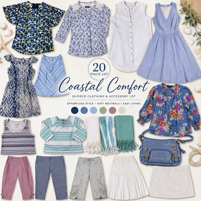 20 Pc Curated Coastal Linen Cotton Clothing Bundle Lot J.Crew Eileen Fisher S