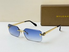 Bvlgari BV40108U Gold Rimless Sunglasses Blue Gradient 58-15-140 Sunglasses