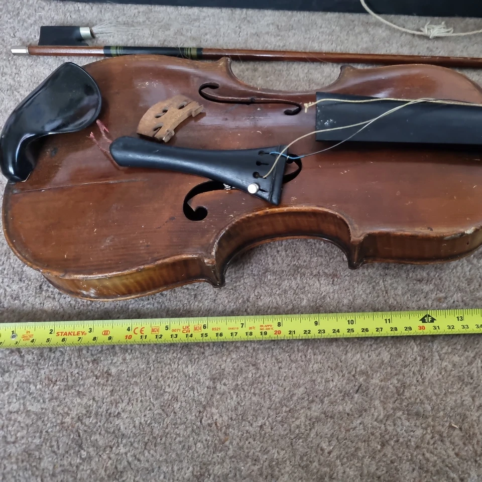 Antique 4/4 HOPF Violin and Bow AS IS/REPAIR RESTORATION - Image 2 of 4