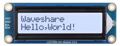 Waveshare LCD1602 I2C Display Modul, 16x2 Zeichen-LCD, AiP31068 Treiber, 3,3-5V