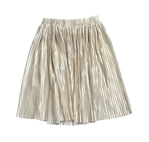 H&M Girls Youth Size 5-6 Gold Pleated Pull On Elastic Waist Party Skirt NWT New - Picture 2 of 4