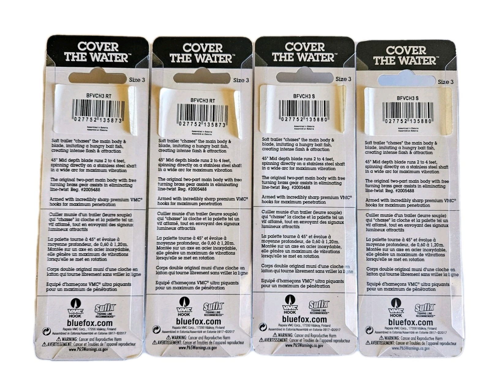 (4) Blue Fox Vibrax Chaser Inline Spinners Size 3 - 7/16 oz 2 Colors In Set New - Image 17