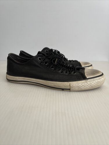 Converse X John Varvatos All Star Low Top Multi Eyelet Sneaker Black Leather 8US - Picture 4 of 11