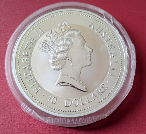 1994 Australia 10 Dollar - 10oz 0.999 Pure Silver Kookaburra Coin - Picture 2 of 2