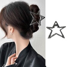 Star Hair Clips Black Metal Hair Accessories for Women Girls Elegant Black Star