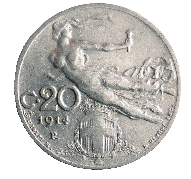 1914 Year Italian, Sammarinese & Vatican Coins