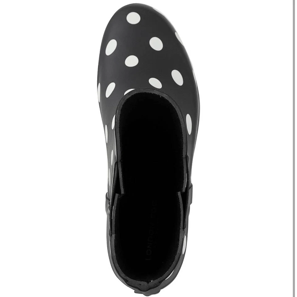 Botas de lluvia London Fog para mujer talla 9 estampado de lunares NUEVAS K103 Foto 4 de 4