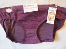 Jockey Smooth Shine Seamfree Heathered Bikini Purple size 9 Microfiber stretch
