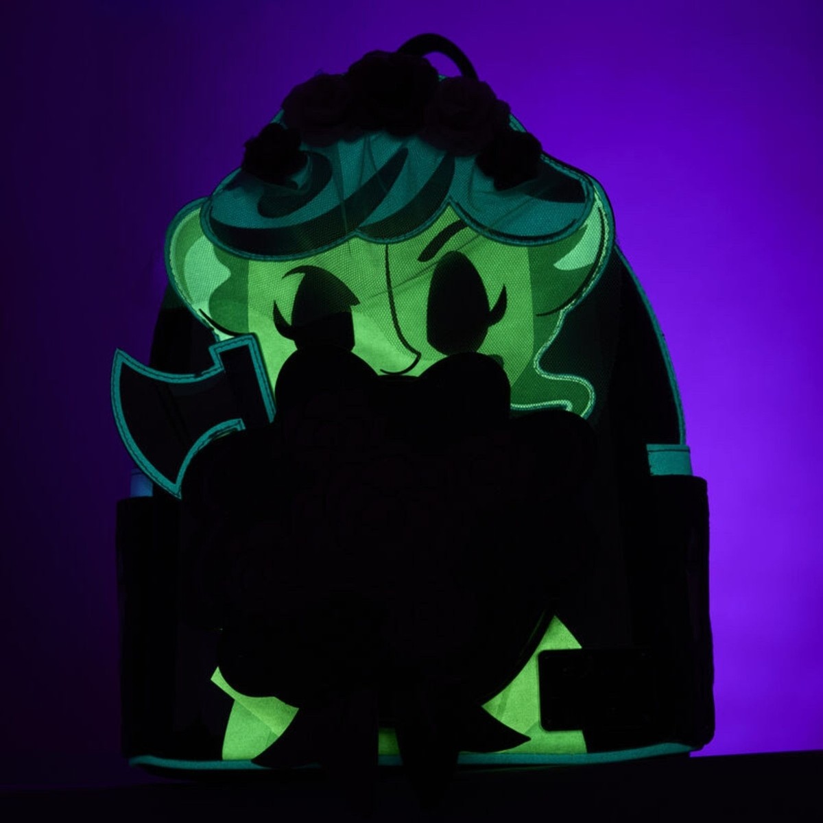 Limited Edition 1 of 1000 Haunted Mansion Black Widow Bride Glow Mini Backpack We main image 3