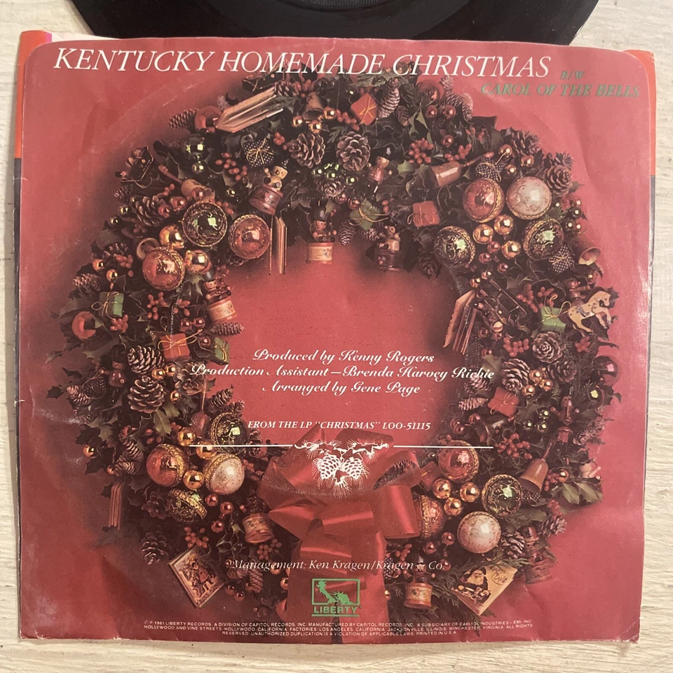 Kenny Rogers Kentucky Homemade Christmas / Carol… 7” 45 Liberty + Pic Sleeve EX! Foto 3 de 4
