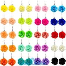 Bluebubble ENGLISH ROSE 22mm Large Vintage Carved Dangle Earrings Wedding Bride 