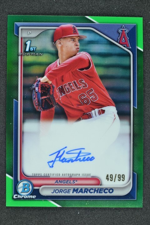 Jorge Marcheco SN 2024 Bowman /99 Auto Chrome Autographs Green #CPA-JMH