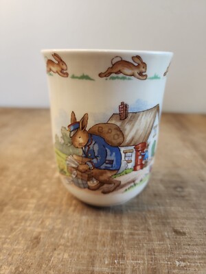 Royal Doulton Bunnykins Beaker Cup Mug - No Handles Rabbit Delivering Mail