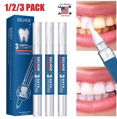3 × Teeth Whitening Gel Pen Extra Strong White Hygiene Tooth Stain Removal USA