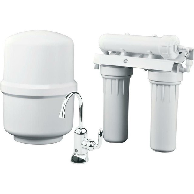 GE Reverse Water Filtration System Filter Under Sink Faucet Lead White