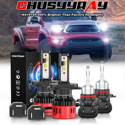 8000K Ice Blue LED Headlight Bulbs + Foglights Combo Kit For Toyota Tacoma 2005 2011