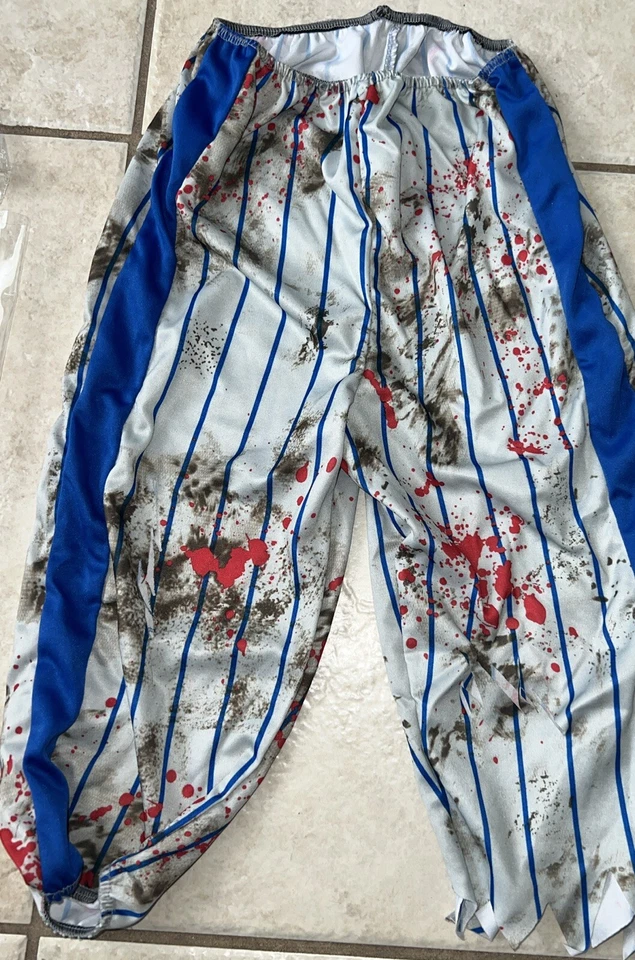 Usado Niños Zombie Jugador de Béisbol Halloween Disfraz Camisa Pantalones Calcetines Talla 8 Foto 2 de 4