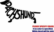 Dachshund Letters Silhouette Graphic Die Cut decal sticker Car Truck Boat 7"