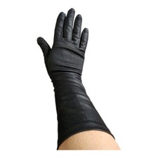 Grandoe Womens Vintage Black Nylon Dress Gloves Size 6-1/2