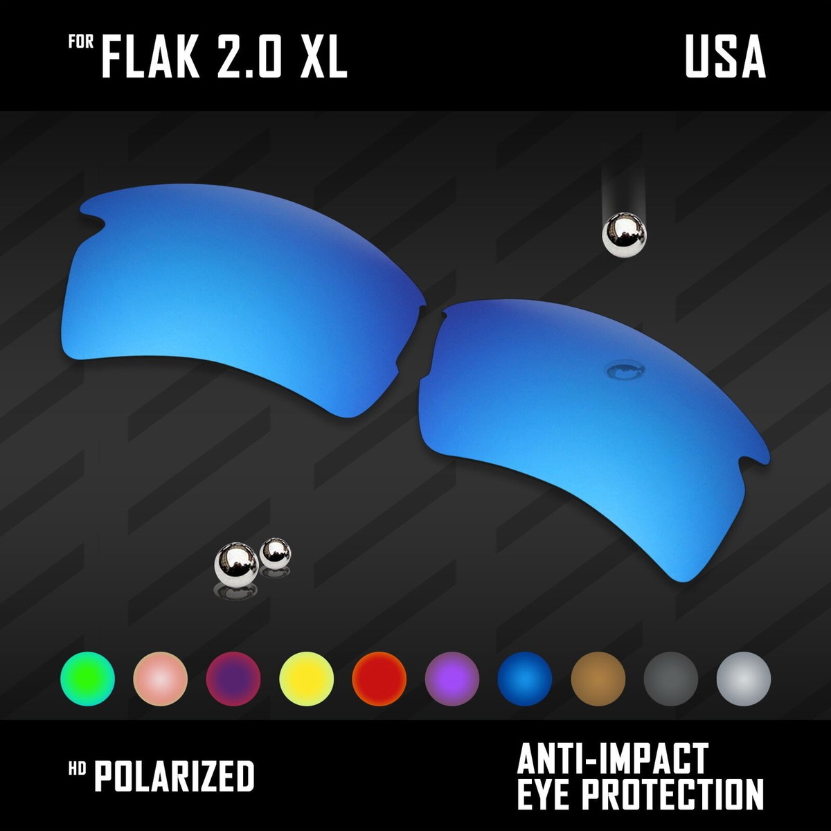Anti Scratch Polarized Replacement Lenses for-Oakley Flak 2.0 XL