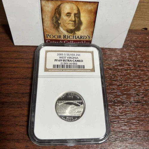 2005 S  SILVER West Virginia State Quarter NGC Certified PF69 ULTRA CAMEO SQ1090