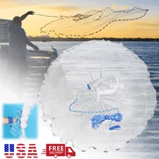 4FT Radius Fishing Cast Net Bait Easy Throw Hand Cast Strong Nylon Mesh NEW