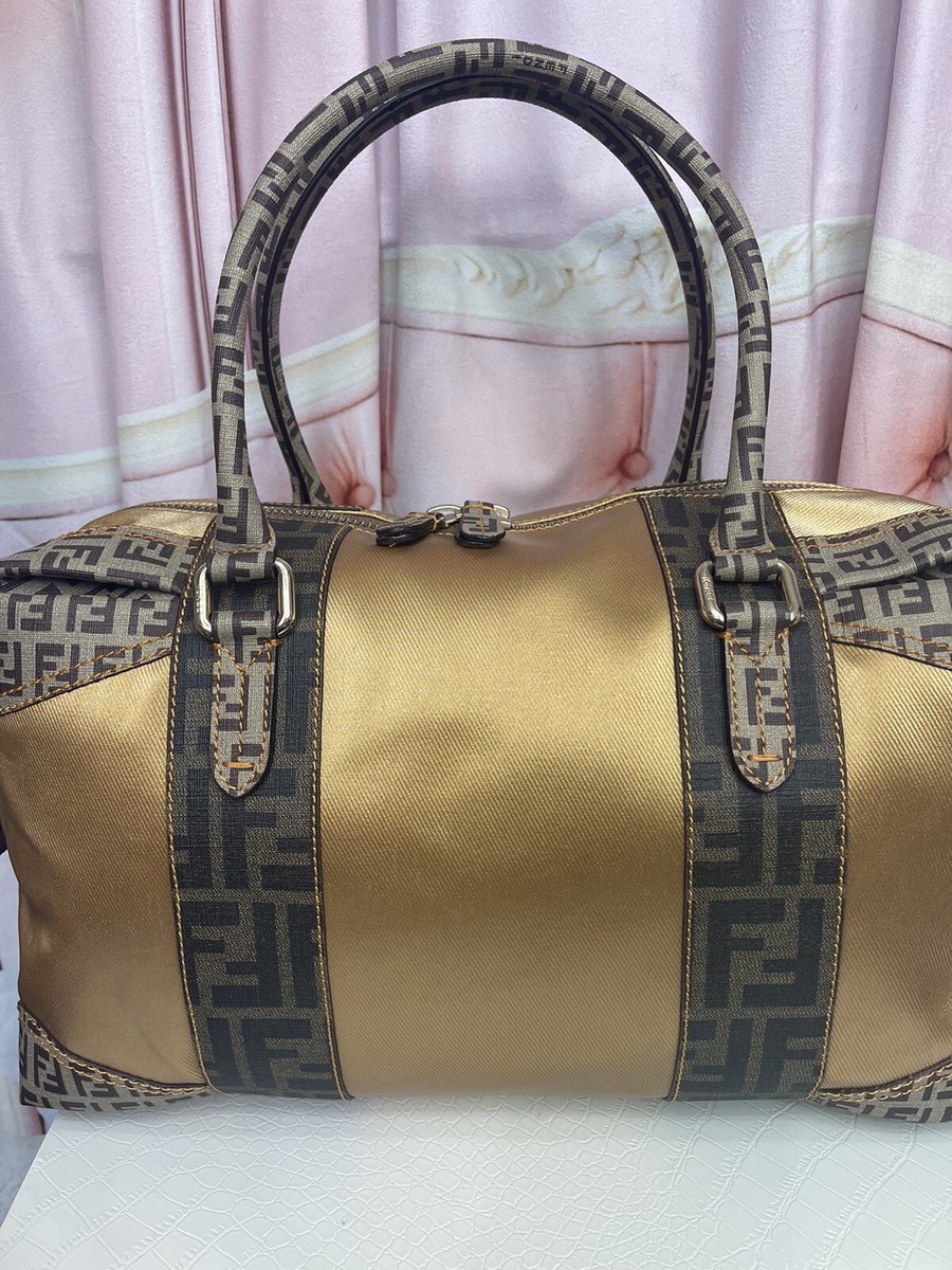 FENDI Metallic Canvas Zucca Zucchino Spalmati Mixed Media B Mix