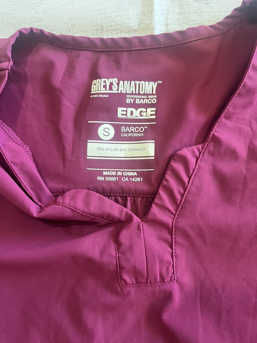 Greys Anatomy WOMENS Wine Scrub Top SZ Small | eBay