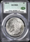 1880-S $1 Morgan Silver Dollar CAC MS 63 | Uncirculated UNC