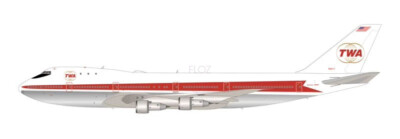 Inflight for TWA for Boeing 747-100 N93117 1/200 Aircraft Pre