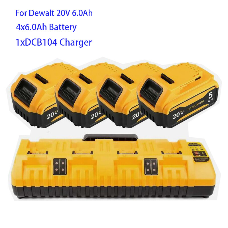 For Genuine DEWALT DCB104 20V MAX Multi-Port Charger W/4X DCB205