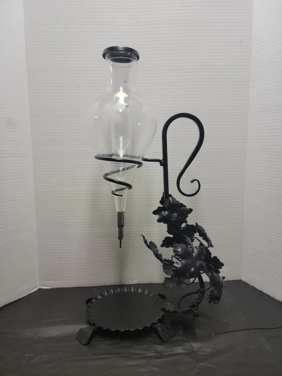 Salzburger Cristallglas Hanging Etched Glass Wine Decanter Austria Vintage
