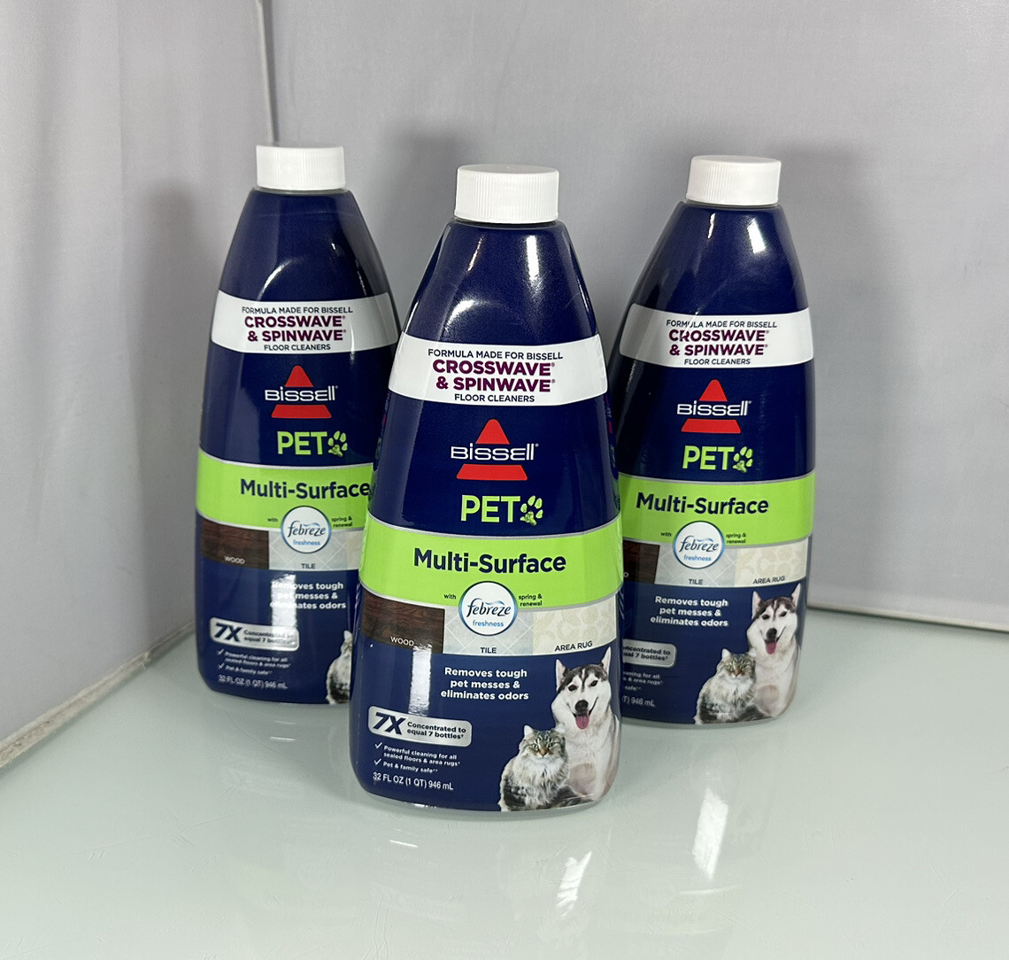 3Pk Bissell Crosswave Multi Surface Pet Floor Cleaning, Febreze Freshness, 32oz eBay
