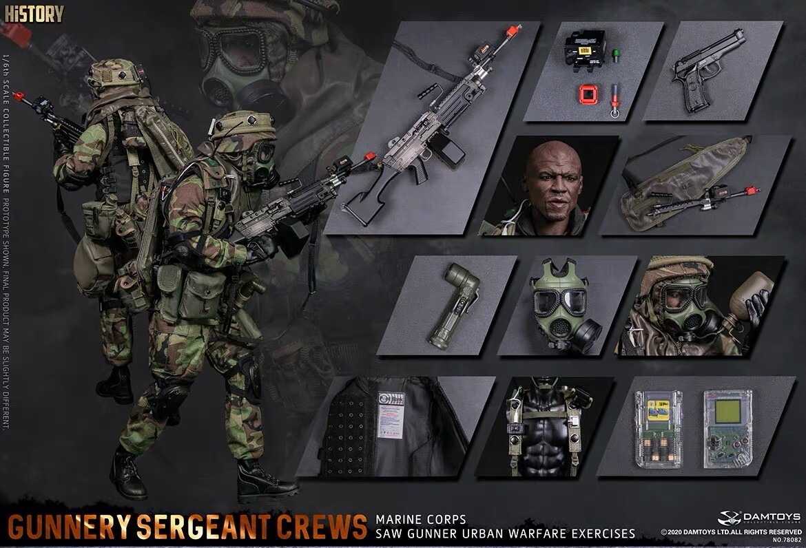 ミリタリー 1/6MARINE CORPS GUNNERY SERGEANT CRRWS DAMTOYS (DAM-78082) Marine Corps SAW Gunner Urban Warfare