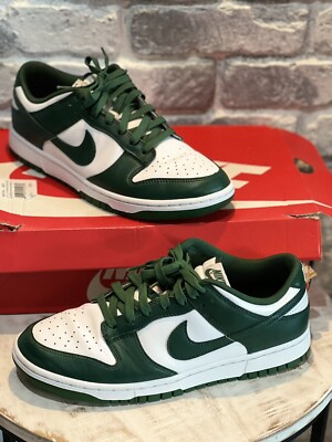 Nike Dunk Low Michigan State Spartans Green Sneakers Excellent Cond Size 9.5M