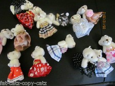 1 x TINY DOLL'S HOUSE JOINTED TEDDY BEAR MOBILE CHARM JEWELS DIAMONTE 4cm TALL